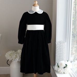 RARE Strasburg Dress Black Velvet Ivory Silk Sash Special Occasion Wedding NWT